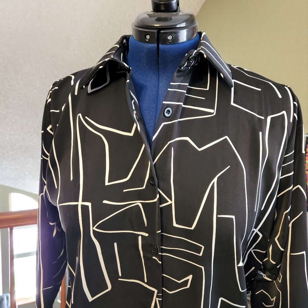 Black and White Blouse